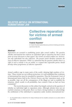 Collective reparation for victims of armed conflict