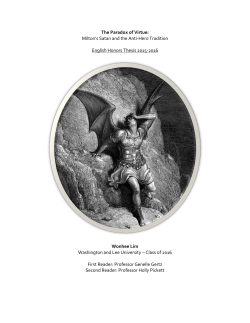 The Paradox of Virtue: Milton`s Satan and the Anti
