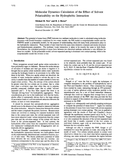Molecular Dynamics Calculation of the Effect of Solvent
