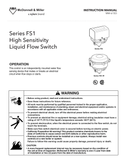 Series FS1 High Sensitivity Liquid Flow Switch