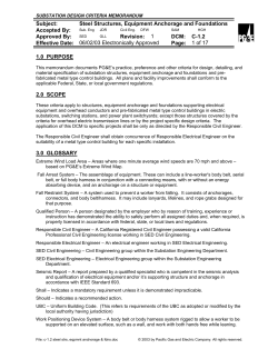Subject: Steel Structures, Equipment Anchorage and Foundations