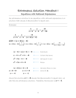 Extraneous Solution Handout I
