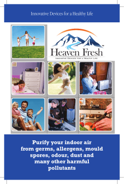 Purify your indoor air from germs, allergens, mould spores, odour