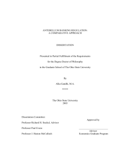 ANTEBELLUM BANKING REGULATION: A COMPARATIVE