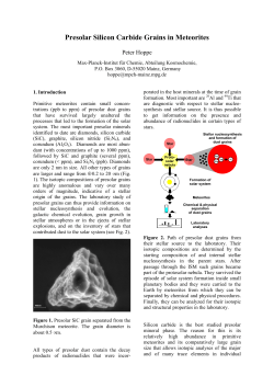 Presolar Silicon Carbide grains in Meteorites - Max-Planck