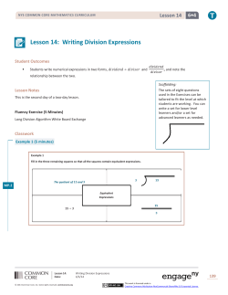 Lesson 14: Writing Division Expressions