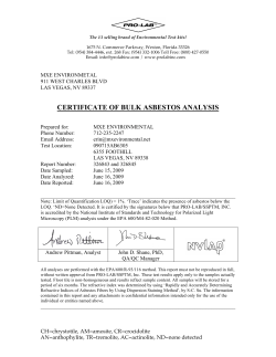 Bulk Asbestos Report