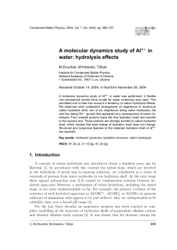 A molecular dynamics study of Al3+ in water: hydrolysis effects