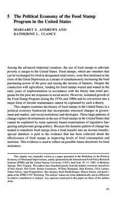 5 The Political Economy of the Food Stamp Program in the United