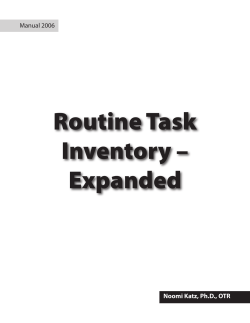 Routine Task Inventory &ndash; Expanded