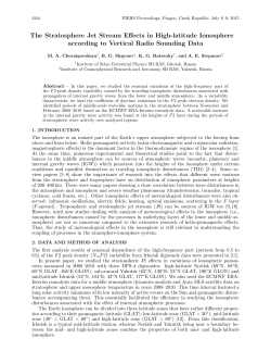The Stratosphere Jet Stream Effects in High