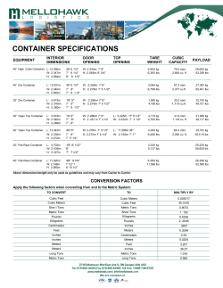 container specifications