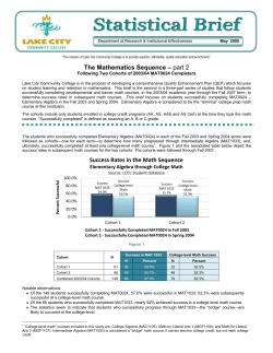 The Mathematics Sequence &ndash; part 2 Success Rates in the Math