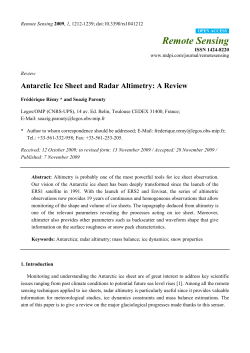Antarctic Ice Sheet and Radar Altimetry: A Review