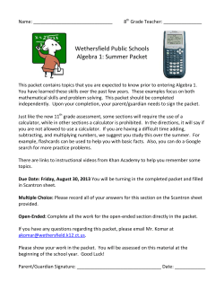 math packet - Wethersfield Public Schools
