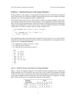 Problem 1. Pipelined Processor with Integer Multiplier
