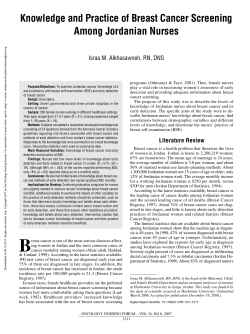 Knowledge and Practice of Breast Cancer Screening Among