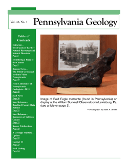Pennsylvania Geology, v. 43, no. 3, Fall 2013