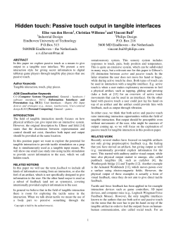 Hidden touch: Passive touch output in tangible interfaces