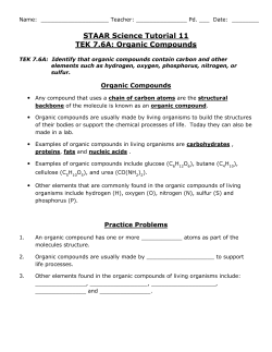 Organic Compounds - Greenslime Home Page