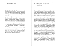 Acknowledgments Introduction to sequence organization