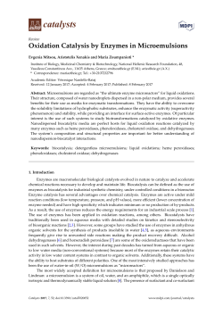 Oxidation Catalysis by Enzymes in Microemulsions