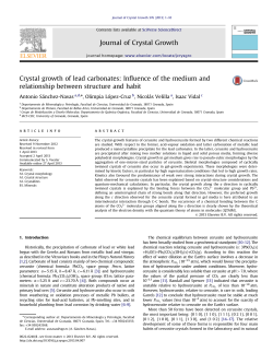 Crystal growth of lead carbonates_ Influence of the medium and