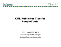 XML Publisher Tips for PeopleTools