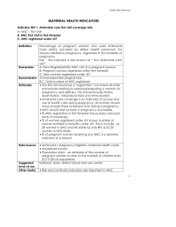 MATERNAL HEALTH INDICATORS