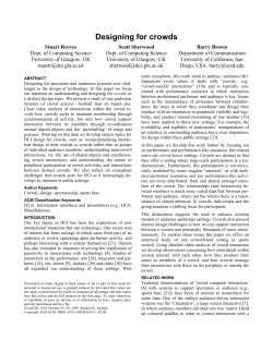 Designing for crowds - School of Computer Science