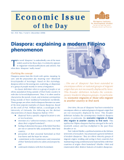 Diaspora: Explaining a Modern Filipino Phenomenon