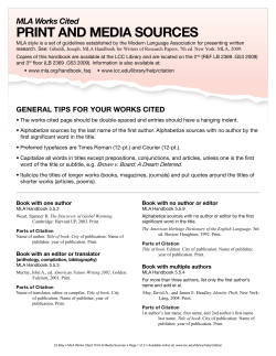 PRINT AND MEDIA SOURCES