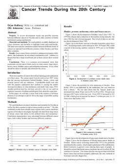 21-1 - Cancer Trends During the 20th Century