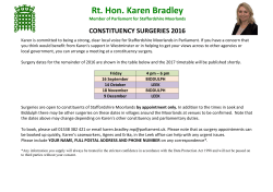 Surgery Timetable 2016