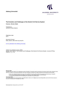 The Danish Civil Service System - VBN