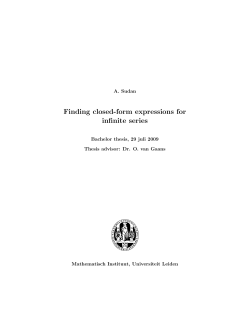 Finding closed-form expressions for infinite series