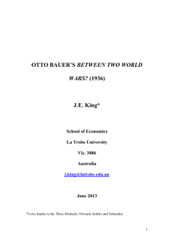 otto bauer`s between two world wars