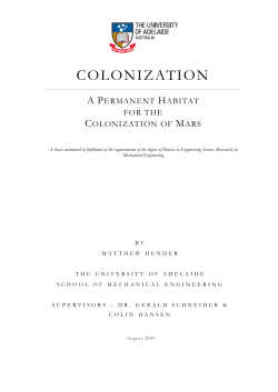 Colonization: A Permanent Habitat for the Colonization of Mars