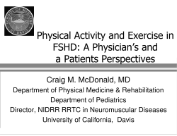 Physical Activity and Exercise in FSHD