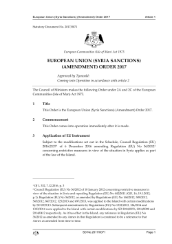 European Union (Syria Sanctions) (Amendment) Order 2017