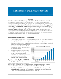 A Short History of US Freight Railroads