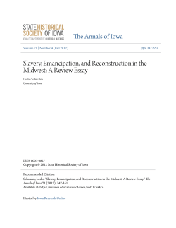 Slavery, Emancipation, and Reconstruction in the Midwest: A