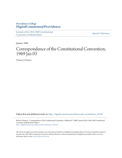 Correspondence of the Constitutional Convention, 1969 Jan 03
