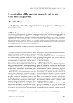 Determination of the pressing parameters of spruce water