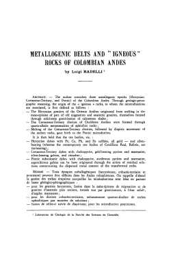 metallogenic belts and "igneous" rocks of colombian andes