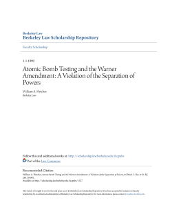 Atomic Bomb Testing and the Warner Amendment