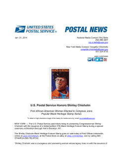 US Postal Service Honors Shirley Chisholm