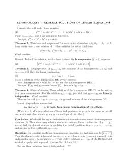 3.2 (SUMMARY) — GENERAL SOLUTIONS OF LINEAR