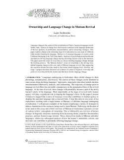 Ownership and language change in Mutsun revival