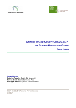 Second-grade Constitutionalism? The case of Hungary and Poland